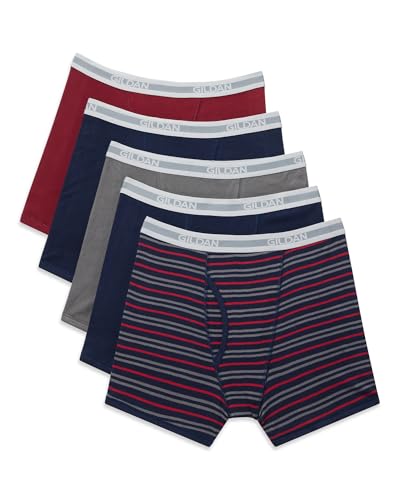 Gildan Herren Unterwäsche, Boxershorts, Multipack Retroshorts, Gemischtes Blau (5er-Pack, kürzere Länge), Small von Gildan