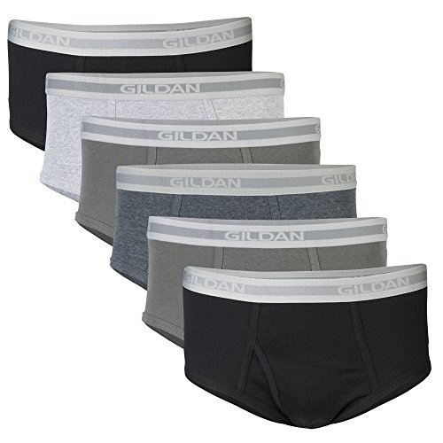 Gildan Herren Unterwäsche Multipack Slip, Grau/Schwarz (6er-Pack), Medium von Gildan