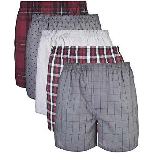 Gildan Herren, Boxershorts, Multipack Unterwäsche, Gemischtes Rot/Grau (5er-Pack), X-Large von Gildan