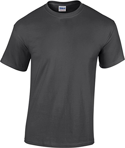 Gildan Herren schwerem Baumwolle T-Shirt, Grau (Dark Heather), L von Gildan