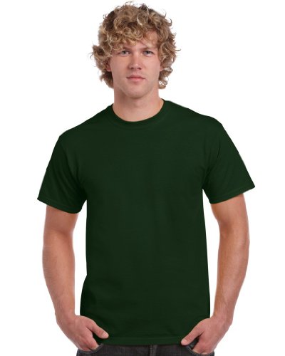 Gildan Herren schwerem Baumwolle T-Shirt, Grün (Waldgrün), S von Gildan