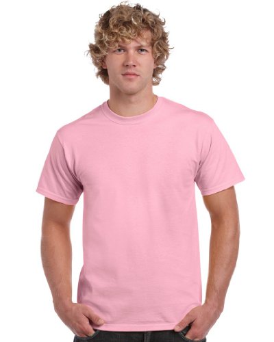 Gildan Herren schwerem Baumwolle T-Shirt, Pink (hellpink), L von Gildan