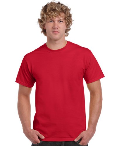 Gildan Herren schwerem Baumwolle T-Shirt, rot, 3XL von Gildan