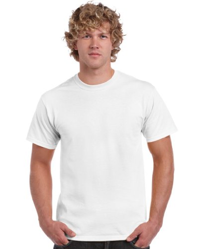 Gildan Herren schwerem Baumwolle T-Shirt, weiß, S von Gildan