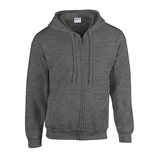 Gildan - Kapuzen-Sweatjacke 'Heavyweight Full Zip' / Dark Heather, XL von Gildan