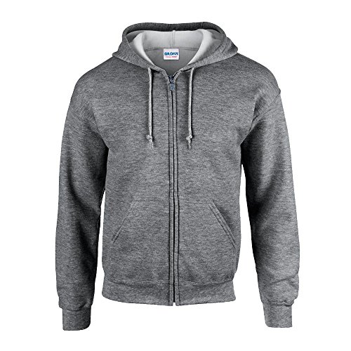 Gildan - Kapuzen-Sweatjacke 'Heavyweight Full Zip' / Graphite Heather, L von Gildan