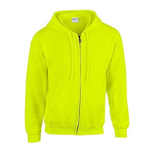 Gildan - Kapuzen-Sweatjacke 'Heavyweight Full Zip' / Safety Green-Yellow, M von Gildan