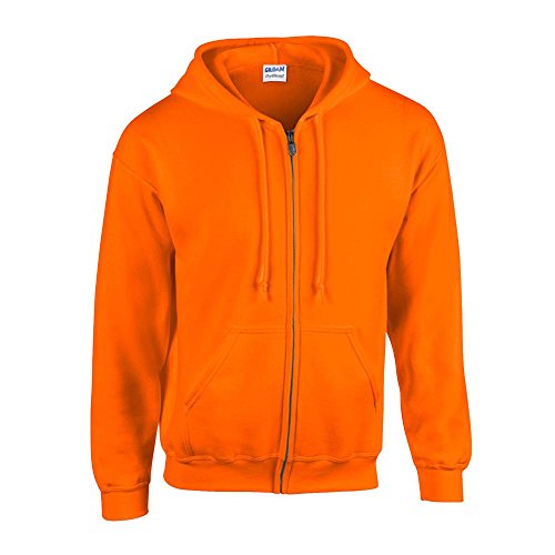 Gildan - Kapuzen-Sweatjacke 'Heavyweight Full Zip' / Safety Orange, L von Gildan