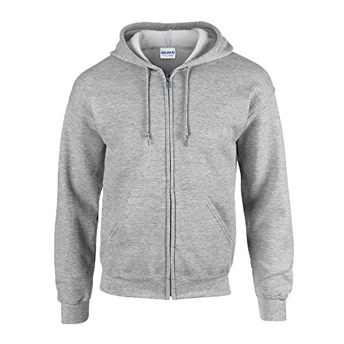 Gildan - Kapuzen-Sweatjacke 'Heavyweight Full Zip' / Sport Grey, 4XL von Gildan