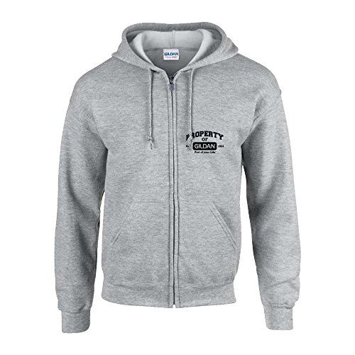 Gildan - Kapuzen-Sweatjacke 'Heavyweight Full Zip' / Sport Grey/Black, S von Gildan