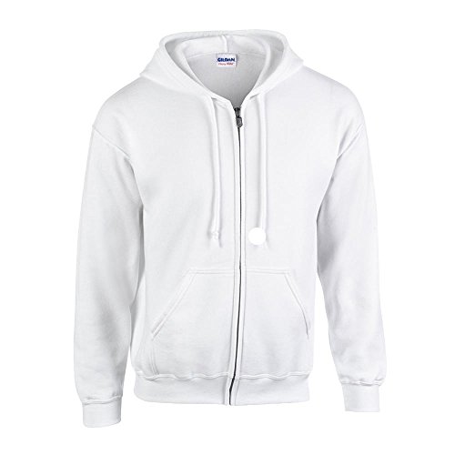 Gildan - Kapuzen-Sweatjacke 'Heavyweight Full Zip' / White, 3XL von Gildan