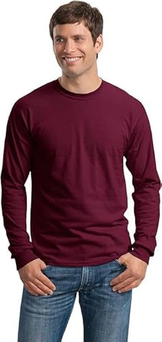 Gildan Langarm-T-Shirt f r Erwachsene, schwere Baumwolle, Stil G5400, 2er-Pack, Kastanienbraun (2er-Pack), XL von Gildan