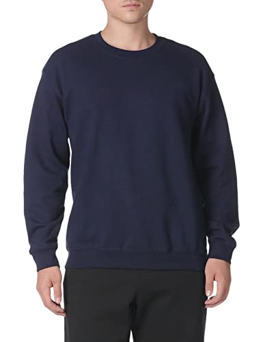 Gildan Herren Sweatshirt mit Rundhalsausschnitt Hemd, Blickdicht, Navy, L von Gildan