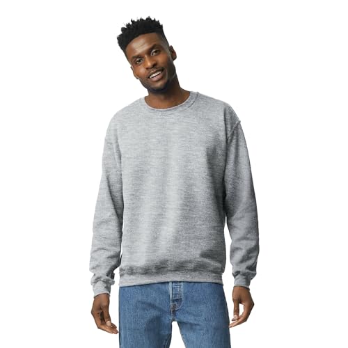 Gildan Herren Sweatshirt aus Fleece mit Rundhalsausschnitt, Stil G18000 T-Shirt, Grau - Sport Grey, S von Gildan