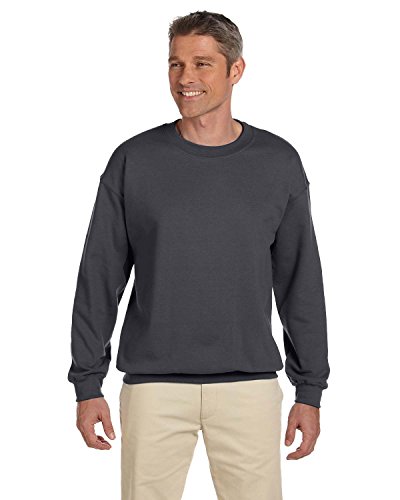 GILDAN Herren-Pullover mit Rundhalsausschnitt, Schwere Stoffqualität, 271,25 g/m², 50/50 Fleece Gr. M, anthrazit von Gildan