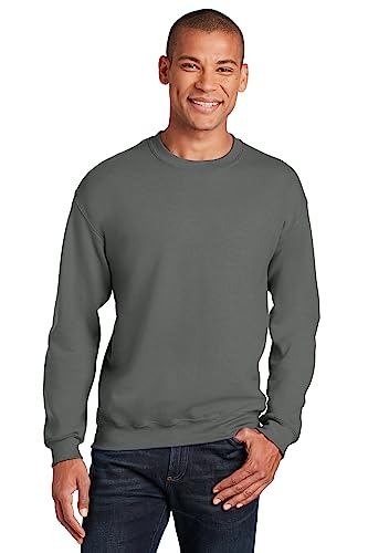 GILDAN Herren-Pullover mit Rundhalsausschnitt, Schwere Stoffqualität, 271,25 g/m², 50/50 Fleece Gr. XL, anthrazit von Gildan