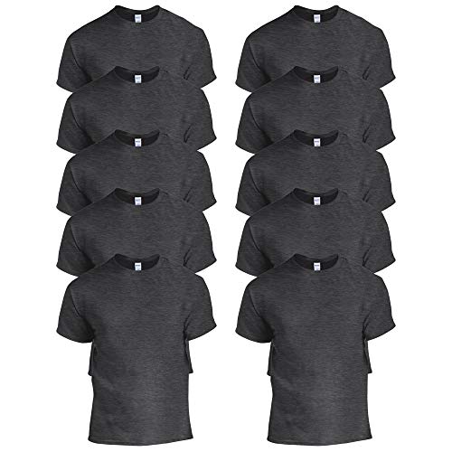 Gildan Herren Erwachsene aus Schwerer Baumwolle T-Shirt, Dark Heather (10er-Pack), 3X-Groß von Gildan