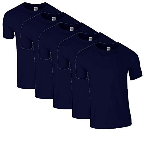 Gildan Mens Softstyle T-shirt 5-Pack, Navy, XL von Gildan