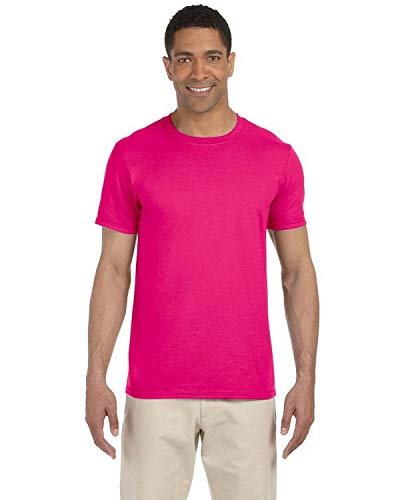 Gildan Soft-Style Herren T-Shirt, Kurzarm, Rundhalsausschnitt (L) (Magenta) von Gildan