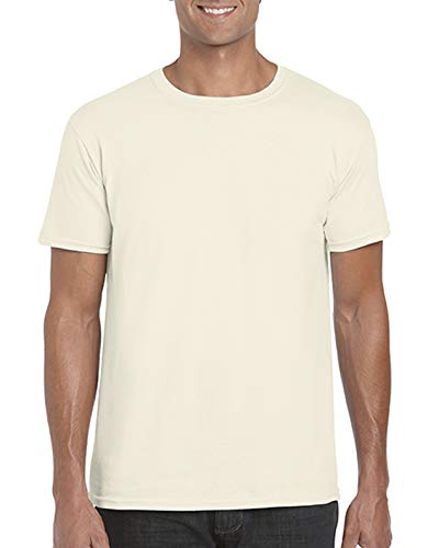 Gildan Soft-Style Herren T-Shirt, Kurzarm, Rundhalsausschnitt (L) (Natur) von Gildan