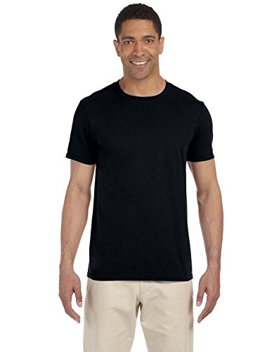 Gildan Soft-Style Herren T-Shirt, Kurzarm, Rundhalsausschnitt (S) (Schwarz) von Gildan