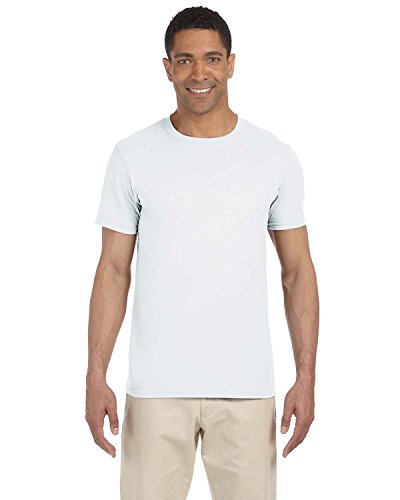 Gildan Soft-Style Herren T-Shirt, Kurzarm, Rundhalsausschnitt M,Weiß von Gildan