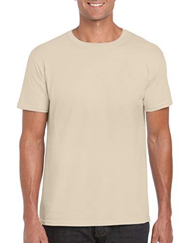 Gildan Soft-Style Herren T-Shirt, Kurzarm, Rundhalsausschnitt XL,Sandfarben von Gildan