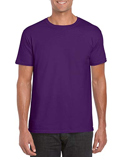 Gildan Soft-Style Herren T-Shirt, Kurzarm, Rundhalsausschnitt XXL,Lila von Gildan