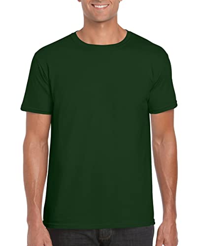 Gildan Soft-Style Herren T-Shirt, Kurzarm, Rundhalsausschnitt XXL,Militärgrün von Gildan