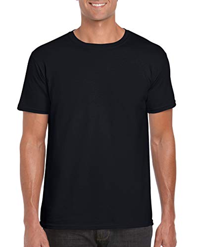 Gildan Soft-Style Herren T-Shirt, Kurzarm, Rundhalsausschnitt XXL,Schwarz von Gildan