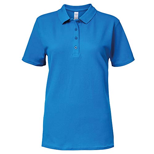 Gildan Softstyle Damen Kurzarm Doppel Pique Polo Shirt (2XL) (Saphir) von Gildan