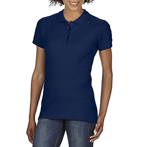 Gildan Softstyle Damen Kurzarm Doppel Pique Polo Shirt (L) (Marineblau) von Gildan