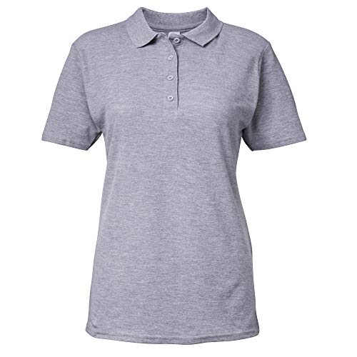 Gildan Softstyle Damen Kurzarm Doppel Pique Polo Shirt (M) (Sport Grau) von Gildan