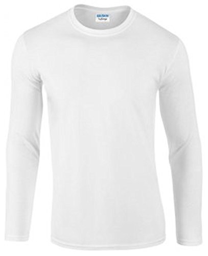 Gildan Softstyle, langärmeliges T-Shirt Gr. M, weiß von Gildan