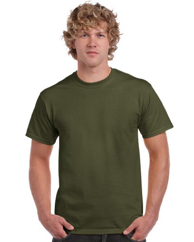 Gildan T-Shirt, Baumwolle, für Herren, kurze ärmel, Rundhals-Ausschnitt, stylisch Gr. XXL, military green von Gildan