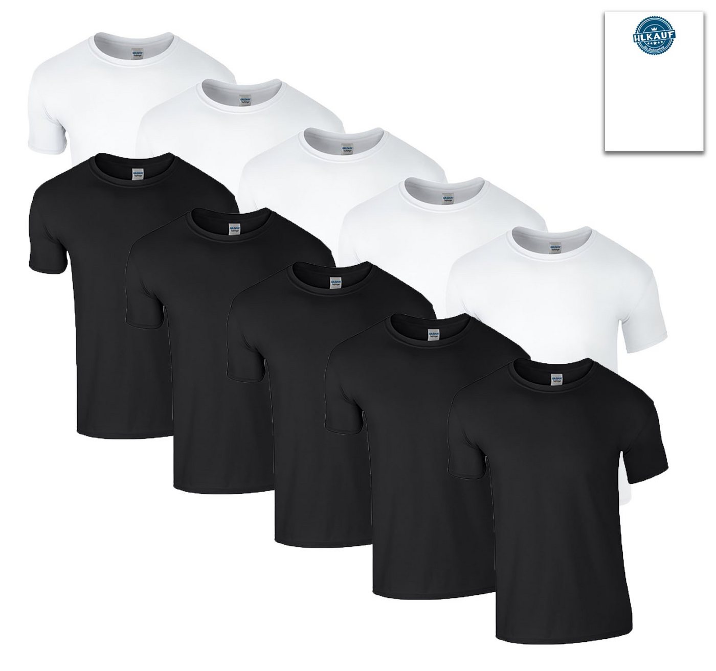 Gildan T-Shirt 10er T-Shirts Softstyle M L XL XXL 3XL 4XL 5XL Shirt & GRATIS Block (10er-Pack) von Gildan