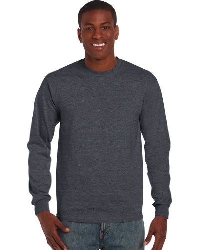 Gildan Ultra, Langarmshirt, Baumwolle Gr. X-Large, Dunkles Erika von Gildan