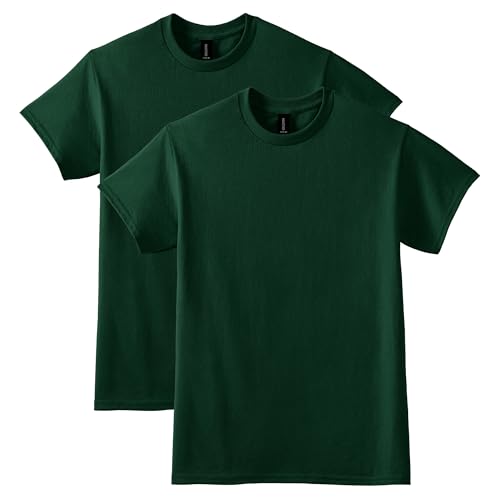 Gildan Uni-Erwachsene DryBlend, Style G8000, Multipack T-Shirt, Blickdicht, Waldgrün (2er-Pack), L von Gildan