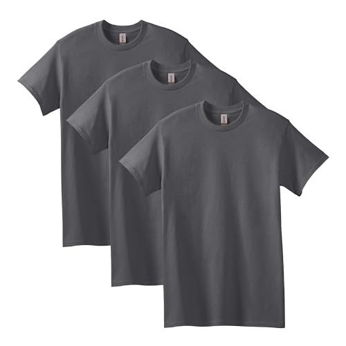 Gildan Uni-Erwachsene Schwerer Baumwolle, Stil G5000, Multipack T-Shirt, Dunkelgrau (3er-Pack), L von Gildan