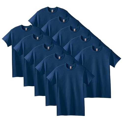Gildan Uni-Erwachsene Schwerer Baumwolle, Stil G5000, Multipack T-Shirt, Marineblau (10er-Pack), 3X-Groß von Gildan