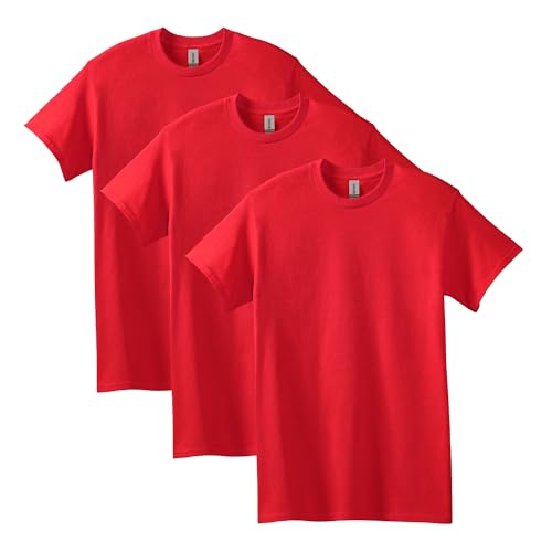 Gildan Uni-Erwachsene Schwerer Baumwolle, Stil G5000, Multipack T-Shirt, Rot (3er-Pack), Klein von Gildan