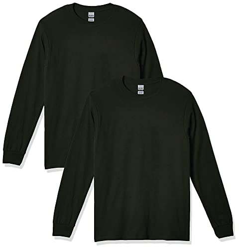 Gildan Uni-Erwachsene Heavy Cotton Long Sleeve, Style G5400, 2-Pack T-Shirt, Grün (Forest Green), Klein (2er Pack) von Gildan