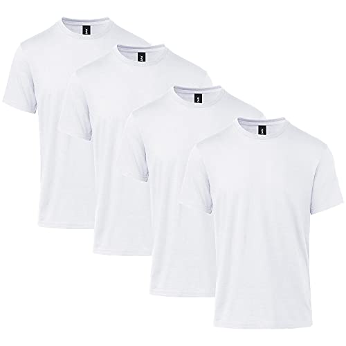 Gildan Uni-Erwachsene Softstyle CVC Kurzarm, Stil G67000/G64000cvc, Multipack T-Shirt, Weiß (4er-Pack), XL von Gildan