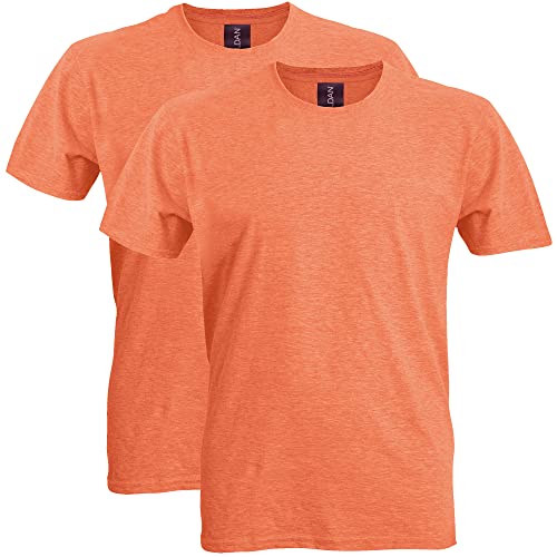 Gildan Uni-Erwachsene Softstyle Cotton, Style G64000, Multipack T-Shirt, Heather Orange (2er-Pack), Klein von Gildan