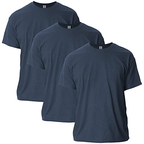 Gildan Uni-Erwachsene Ultra Cotton Style G2000 Multipack T-Shirt, Heather Navy (3er-Pack), L von Gildan