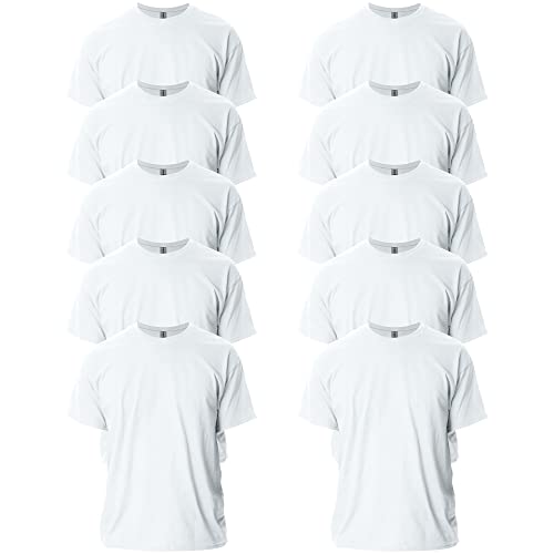 Gildan Uni-Erwachsene Ultra Cotton Style G2000 Multipack T-Shirt, Weiß (10er-Pack), 3XL von Gildan