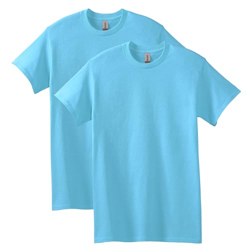 Gildan Uni-Erwachsene Heavy Cotton, Style G5000, Multipack T-Shirt, Sky (2er-Pack), L von Gildan