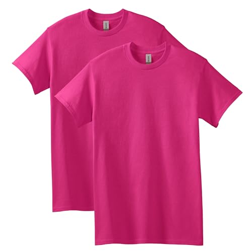 Gildan Unisex-Erwachsene T-Shirt aus Schwerer Baumwolle, Stil G5000, Multipack Hemd, Heliconia (2er-Pack), L von Gildan