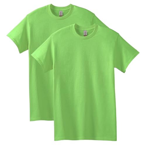Gildan Unisex-Erwachsene Heavy Cotton T-Shirt, Style G5000, Multipack Hemd, Limettengrün (2er-Pack), 3X-Groß von Gildan
