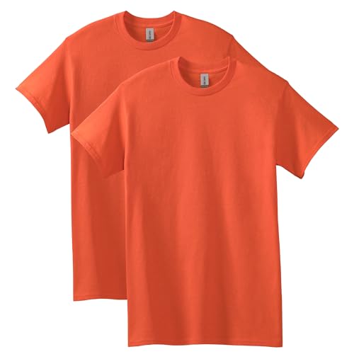 Gildan Unisex-Erwachsene Heavy Cotton T-Shirt, Style G5000, Multipack Hemd, Orange (2er-Pack), Klein von Gildan
